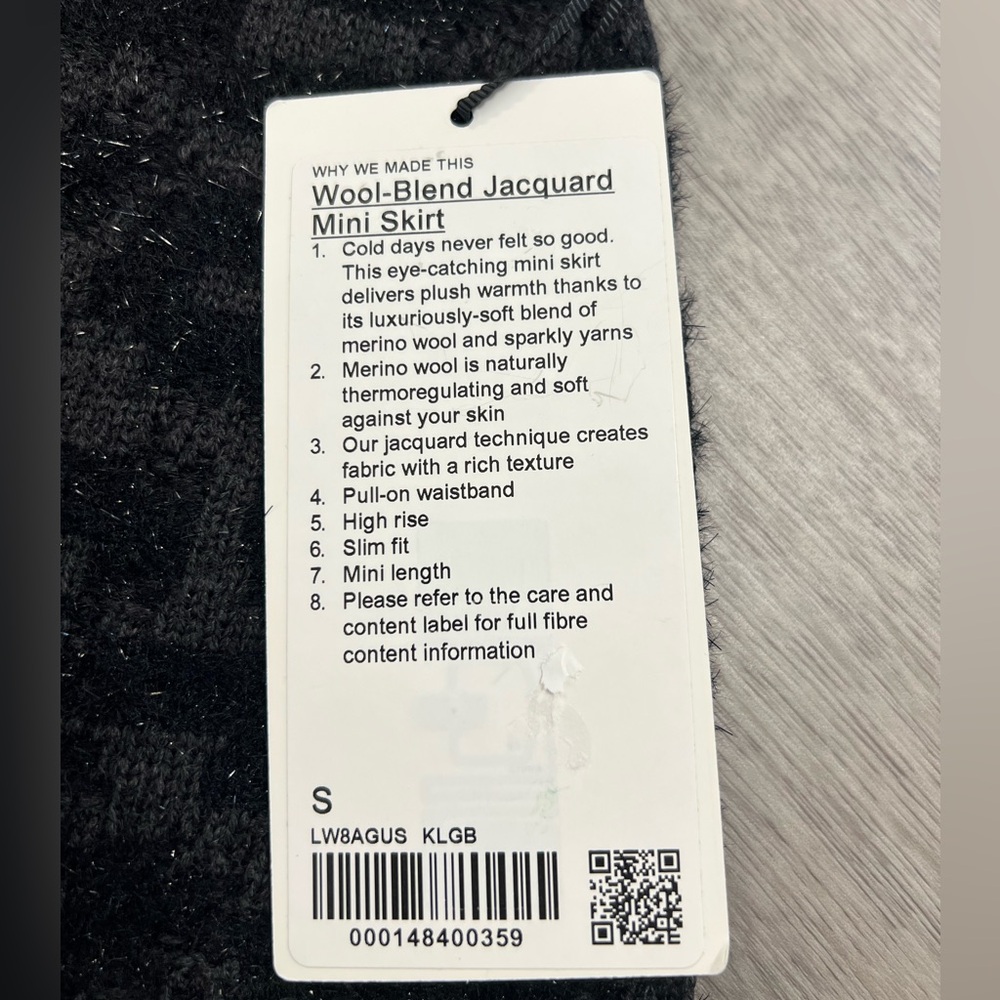 Lululemon Wool Blend Jacquard Mini Skirt size S - Picture 2 of 3